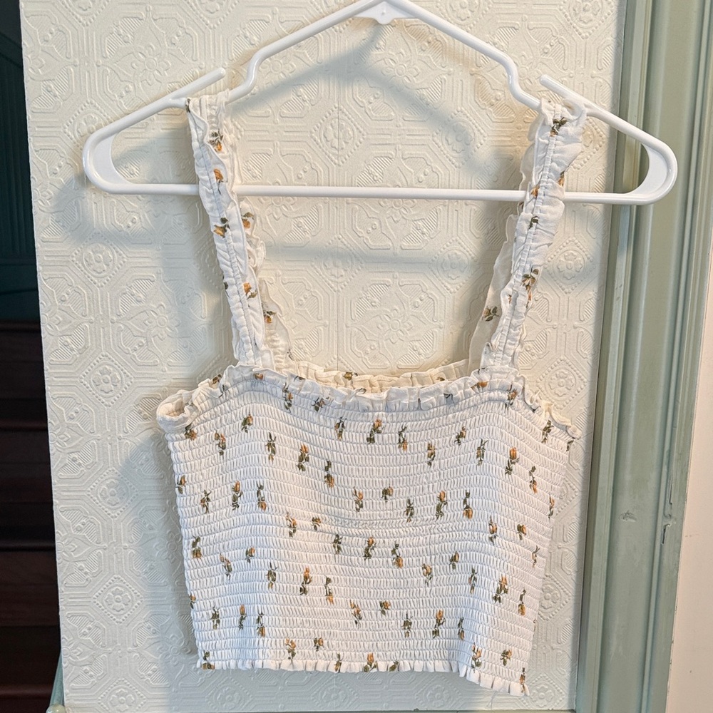 Reformation smocked crop top